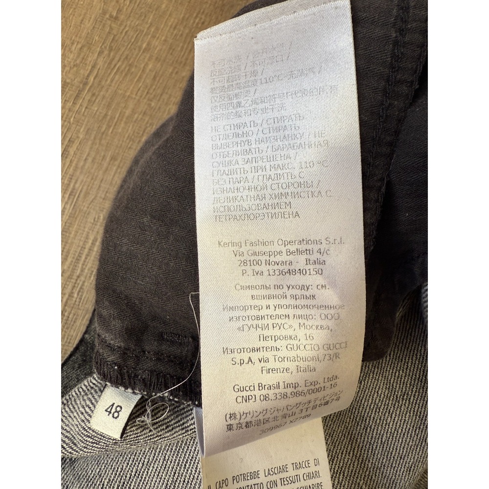 Gucci Uniform Jeans Men Size 48 Black Denim Italy Distressed Straight Leg Casual - Picture 11 of 16